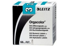 LEITZ Orgacolor 66031000 Nombre Carte"7,6 cm Lot de 500 bleu