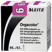 LEITZ Orgacolor 66061000 numerique etiquettes"6 Lot de 500 Violet
