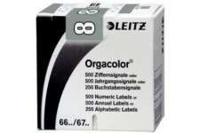 LEITZ Orgacolor 66081000 Nombre Sign Cartes « 20,3 cm Lot de 500 Gris