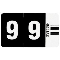 LEITZ Orgacolor 66090000 Nombre Carte"22,9 cm Lot de 100 Noir