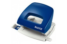 Leitz Perforatrice Petite Taille Sans Effort, Capacite 16 Feuilles, Bleu, Metal, Reglette de Guidage avec Reperes, NeXXt, 503800