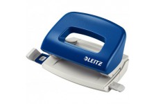 Leitz Mini-Perforatrice Sans Effort, Capacite 10 Feuilles, Bleu, Metal, Reglette de Guidage avec Reperes, NeXXt, 50580035