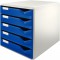 Leitz A4 Bloc de Classement, 5 Tiroirs, Bleu, Post Set, 52800035