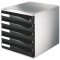 Leitz A4 Bloc de Classement, 5 Tiroirs, Noir, Post Set, 52800095