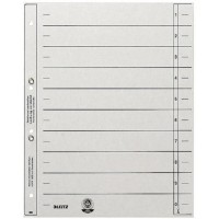 LEITZ Card divisore, 200g/qm, Grigio (pacco da 100), 100 Pezzi