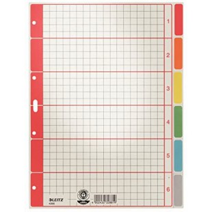 Esselte-leitz avec registres en carton blanc a4 6 feuilles (gris)