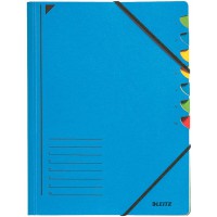 Classeur trieur, A4, carton, 7 compartiments, bleu