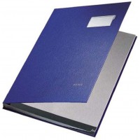 LEITZ - Parapheur, revetement PP, 10 xompartiments, bleu feuillets interieurs en papier buvard gris