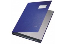 LEITZ - Parapheur, revetement PP, 10 xompartiments, bleu feuillets interieurs en papier buvard gris