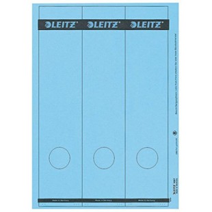 Leitz etiquettes Imprimables PC pour Classeurs a  Levier Couverture Papier, Large, Long, Bleu, 61,5 x 285 mm, Papier, 16870035, 