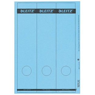 Leitz etiquettes Imprimables PC pour Classeurs a  Levier Couverture Papier, Large, Long, Bleu, 61,5 x 285 mm, Papier, 16870035, 