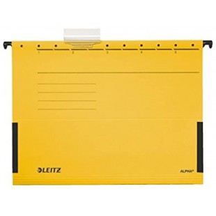 Lot de 25 : Esselte-Leitz Alpha elastiques, Pochettes En Carton Avec Porte-etiquette (Jaune)