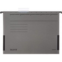 Lot de 5 : Esselte Leitz 19863085 dossiers suspendus lateraux en carton Alpha avec porte-etiquette (Gris) (Import Allemagne)