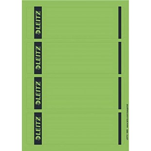 Leitz etiquettes Imprimables PC pour Classeurs a  Levier Couverture Papier, Large, Court, Vert, 61,5 x 192 mm, Papier, 16852055,