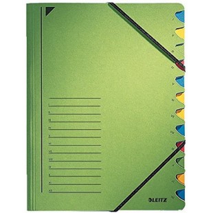 Esselte Leitz 39120055 Trieur a onglets en carton, 12 onglets (Vert) (Import Allemagne)