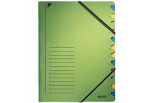 Esselte Leitz 39120055 Trieur a onglets en carton, 12 onglets (Vert) (Import Allemagne)