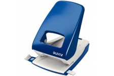 Leitz Perforatrice Sans Effort, Capacite 40 Feuilles, Bleu, Metal, Reglette de Guidage avec Reperes, NeXXt, 51380035