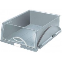 Lot de 4 : Leitz 52310085 Corbeille a courrier A4 maxi Gris