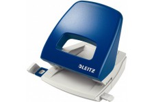 Leitz Perforatrice Sans Effort, Capacite 25 Feuilles, Bleu, Metal, Reglette de Guidage avec Reperes, NeXXt, 50050035