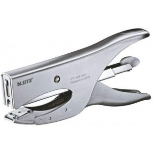 Leitz Pince Agrafeuse, Capacite 40 Feuilles, Argent Mat, Boitier Metallique Ergonomique, Chargement par l'Arriere, Ut