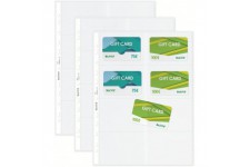 Leitz, Pochettes Transparentes pour Cartes de Visite - A4, Matiere Lisse Transparente, Polypropylene 105 Microns, Lo