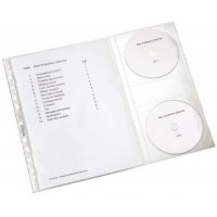Leitz, Pochette Plastique Perforee A4 avec 2 Pochettes pour CD, Matiere Grainee Mate, Polypropylene 130 Microns, Copysafe, Lot d