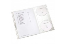 Leitz, Pochette Plastique Perforee A4 avec 2 Pochettes pour CD, Matiere Grainee Mate, Polypropylene 130 Microns, Copysafe, Lot d