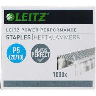 Leitz Power Performance Agrafes Heavy Duty P5 (25/10), Galvanise, Boite de 1000 Agrafes, 55740000