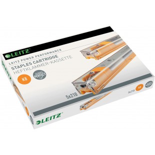 Leitz Power Performance Cassettes d'Agrafes Heavy Duty K8, Galvanise, Boite de 5 Cassettes, 5 x 210 Agrafes, 55920000