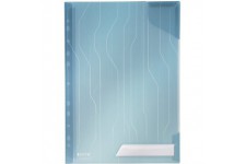 Leitz, Pochette Combifile A4, Matiere Grainee Mate Transparente Bleue, Ouverture sur le Haut et sur le Cote Droit, Polypropylene