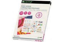 LEITZ 74300002 - Bolsas de plastificacion alta velocidad DIN A4. Cerradas por el lado ma¡s largo. (caja 100) 125 micras
