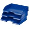 Lot de 5 : Leitz Corbeille a Courrier A4 Format Paysage, Bleu, Plus, 52180035