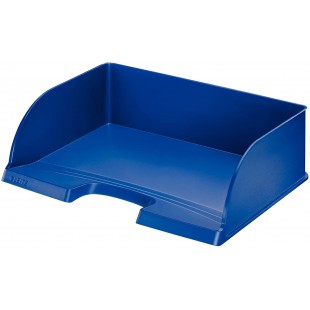 Lot de 4 : Leitz Corbeille a Courrier A4 Format Paysage, Jumbo, Bleu, Gamme Plus, 52190035 103 mm