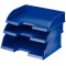 Lot de 4 : Leitz Corbeille a Courrier A4 Format Paysage, Jumbo, Bleu, Gamme Plus, 52190035 103 mm