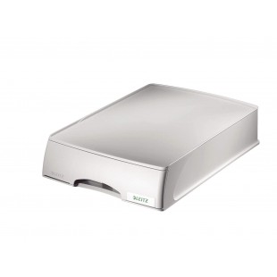Leitz Corbeille a  Courrier A4 avec Tiroir, Gris, Plus, 52100085