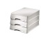 Leitz Corbeille a  Courrier A4 avec Tiroir, Gris, Plus, 52100085