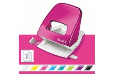 Leitz Perforateur, 30 feuilles, Reglette de guidage avec marquages des formats, Metal, Rose metallise, WOW, 50081023