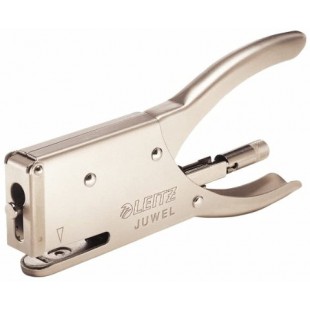 Leitz Juwel Pince Agrafeuse, Capacite 12 Feuilles, Chrome Mat, Boitier Metallique Ergonomique, Chargement par l'Arriere, Utilisa
