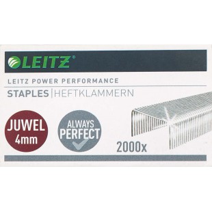 Leitz Agrafes Juwel 4 mm, Galvanise, Boite de 2000 Agrafes, 56400000