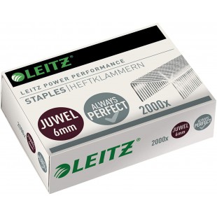 Leitz Agrafes Juwel 6 mm, boite de 2000 pieces, galvanisees, 5642000