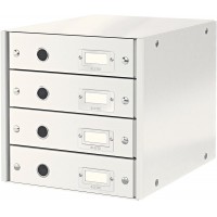 Leitz Bloc de Classement, 4 Tiroirs, A4, Click & Store, 60490001 - Blanc
