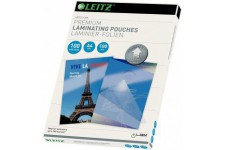 Leitz 74800000 Pochettes de plastification, Materiau epais de 100 Microns (Transparent, Brillant, A4) - Pack de 100