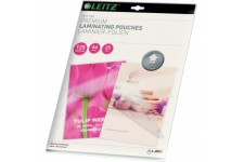 Leitz 74820000 Pochettes de plastification, Materiau epais de 125 Microns (Transparent, Brillant, A4) - Pack de 25, 2 x 125 Micr