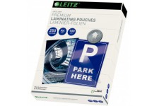 Leitz 74840000 Pochettes de plastification, Materiau epais de 250 Microns (Transparent, Brillant, A4) - Pack de 100