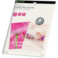 Leitz 74890000 Pochettes de plastification, Materiau epais de 125 Microns (Transparent, Brillant, A3) - Pack de 25