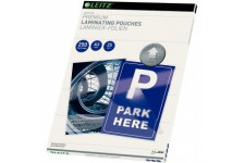 Leitz 74910000 Pochettes de plastification, Materiau epais de 250 Microns (Transparent, Brillant, A3) - Pack de 25