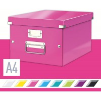 Leitz Wow Click & Store 60440023 Boite de Rangement A4 Taille Moyenne Rose