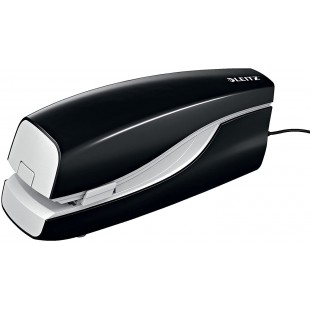 Leitz Agrafeuse electrique de Bureau Flat Clinch, Capacite 20 Feuilles, Noir, Alimentation electrique, Agrafes Incluses, Gamme N