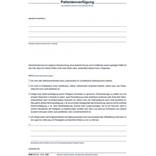 Lot de 10 : RNK 2895 Patient's Will Documents C5 avec Registration Form pour Germany's Central Register de Lasting Powers de Att