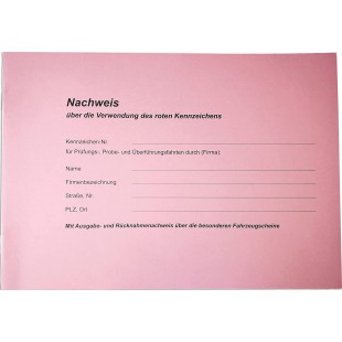 RNK 3117 - Preuve pour agrafeuse Plaque d'immatriculation rouge, 16 pages, DIN A5